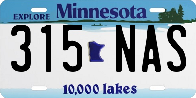 MN license plate 315NAS