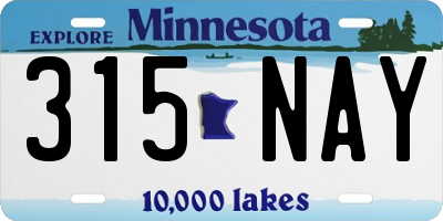 MN license plate 315NAY