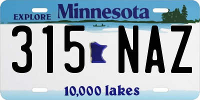 MN license plate 315NAZ