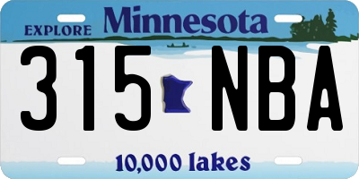 MN license plate 315NBA