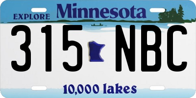 MN license plate 315NBC
