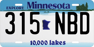 MN license plate 315NBD
