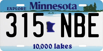 MN license plate 315NBE