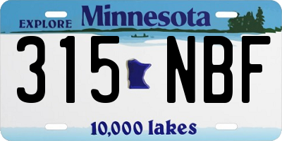 MN license plate 315NBF