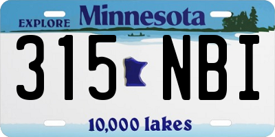 MN license plate 315NBI