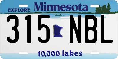 MN license plate 315NBL