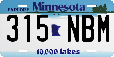 MN license plate 315NBM