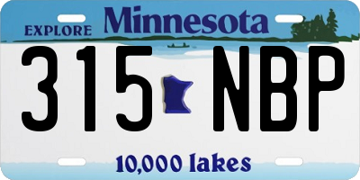 MN license plate 315NBP