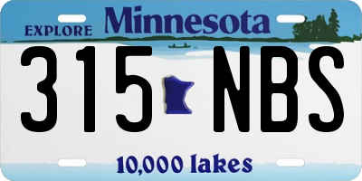 MN license plate 315NBS