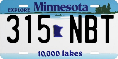 MN license plate 315NBT