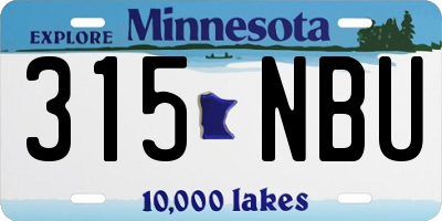 MN license plate 315NBU