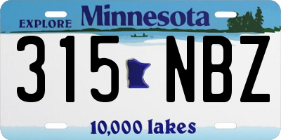 MN license plate 315NBZ