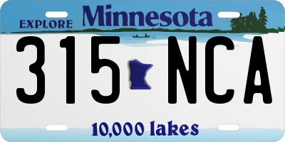 MN license plate 315NCA