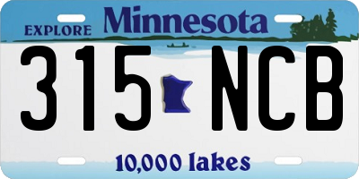 MN license plate 315NCB