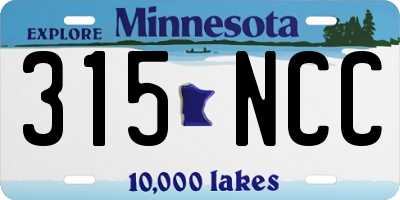 MN license plate 315NCC