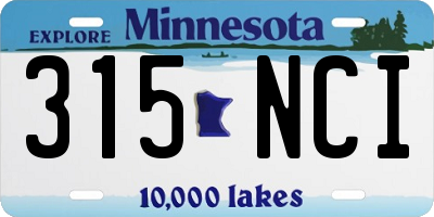 MN license plate 315NCI
