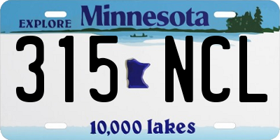 MN license plate 315NCL
