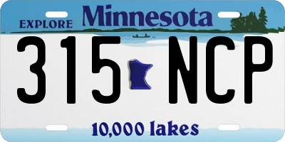 MN license plate 315NCP
