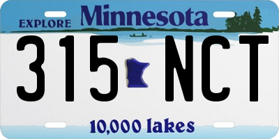 MN license plate 315NCT