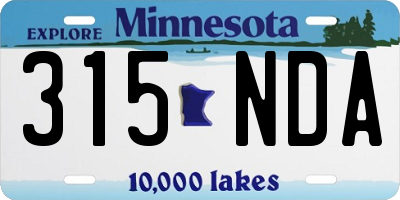 MN license plate 315NDA