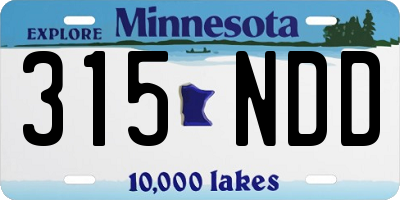 MN license plate 315NDD