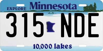 MN license plate 315NDE