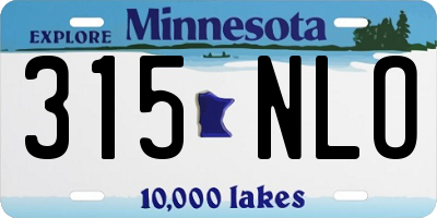 MN license plate 315NLO