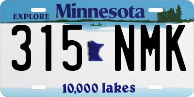 MN license plate 315NMK