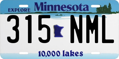 MN license plate 315NML