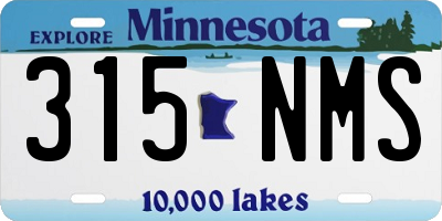 MN license plate 315NMS
