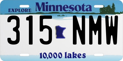 MN license plate 315NMW