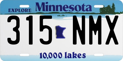 MN license plate 315NMX