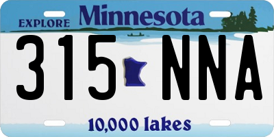 MN license plate 315NNA