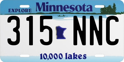 MN license plate 315NNC