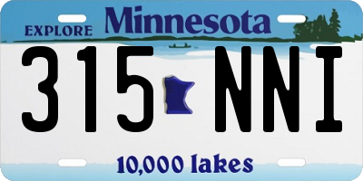 MN license plate 315NNI