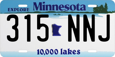 MN license plate 315NNJ