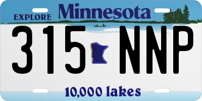 MN license plate 315NNP
