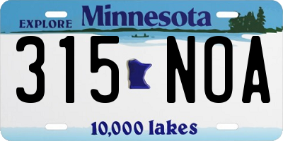 MN license plate 315NOA