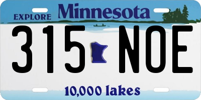 MN license plate 315NOE