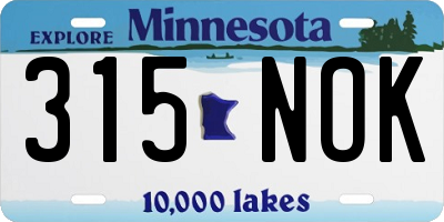 MN license plate 315NOK