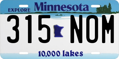 MN license plate 315NOM