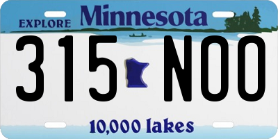 MN license plate 315NOO