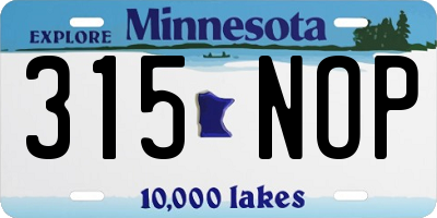 MN license plate 315NOP