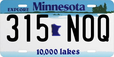 MN license plate 315NOQ