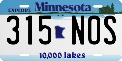 MN license plate 315NOS
