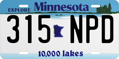 MN license plate 315NPD