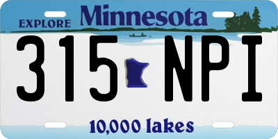 MN license plate 315NPI