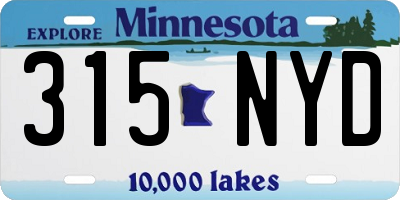 MN license plate 315NYD