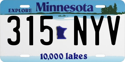 MN license plate 315NYV