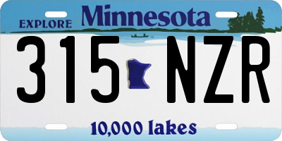 MN license plate 315NZR
